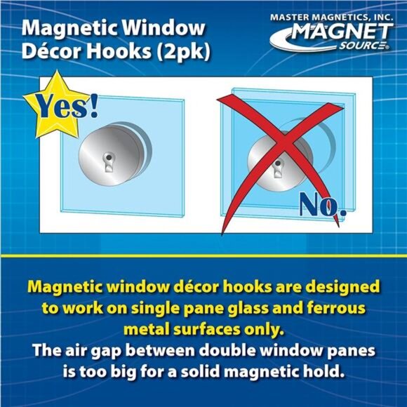 Magnetics Magnetic Window Décor Hooks - 2.63" Diameter, 0.750" Thick, Chrome - Picture 6 of 8